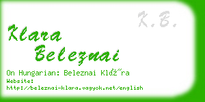 klara beleznai business card